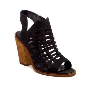Vince Camuto Black Heeled Caged Sandals